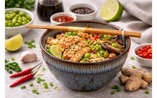 Salaterka 700 ml + pałeczki Noodle Ombres Blue