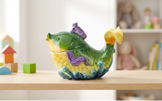 Pojemnik ceramiczny Ryba zielona