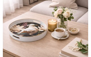 Taca dekoracyjna okrągła 35cm Ptak