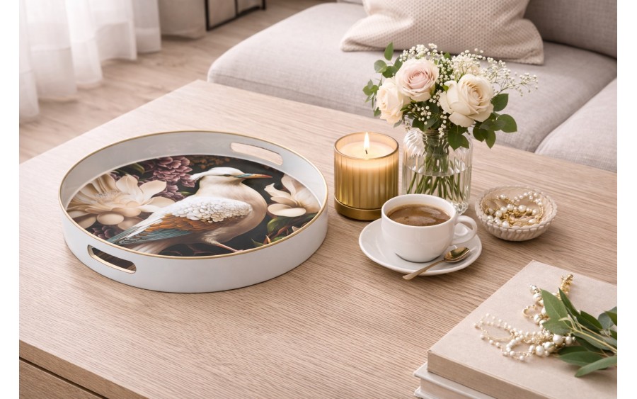 Taca dekoracyjna okrągła 35cm Ptak