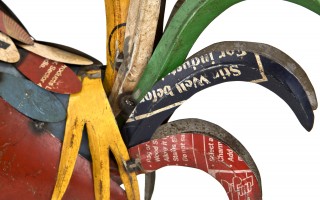 Figurka dekoracyjna Kogut 53 cm metalowy kolorowy