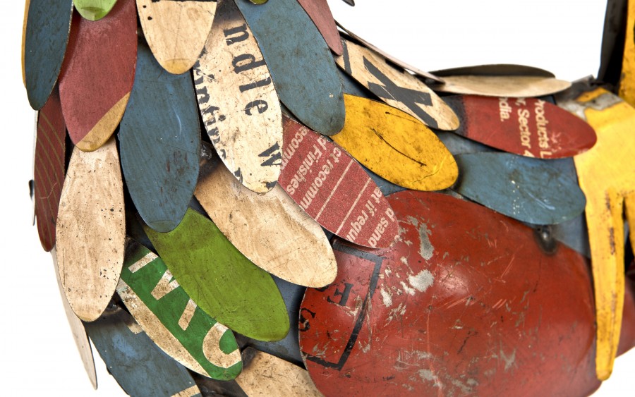 Figurka dekoracyjna Kogut 53 cm metalowy kolorowy