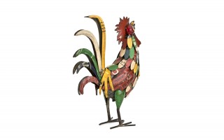Figurka dekoracyjna Kogut 53 cm metalowy kolorowy
