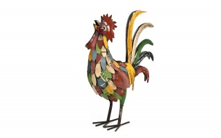 Figurka dekoracyjna Kogut 53 cm metalowy kolorowy