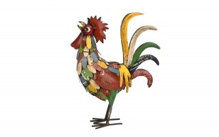 Figurka dekoracyjna Kogut 53 cm metalowy kolorowy