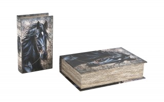 Zestaw 2 x Pudełko szkatułka Czarny Koń