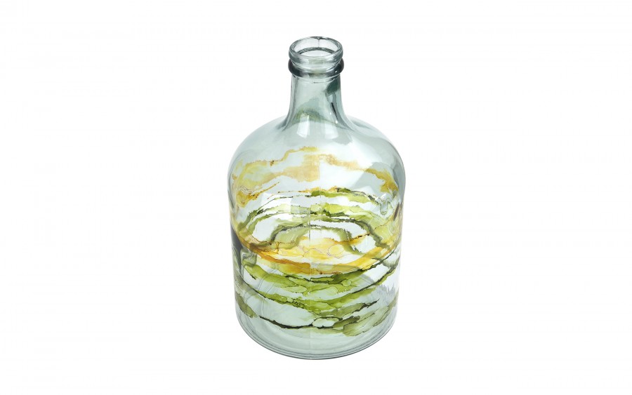 Butelka dekoracyjna 43 cm Watercolor zielona F1396