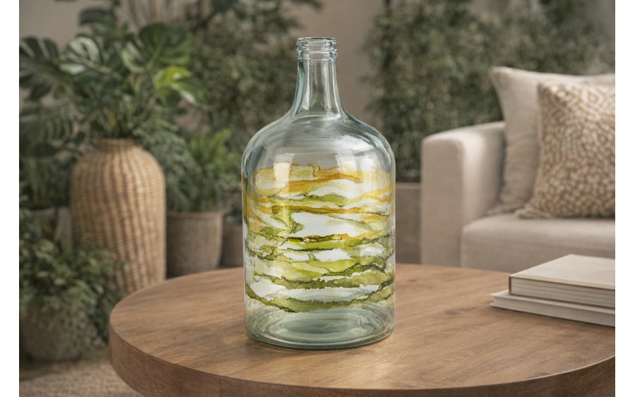 Butelka dekoracyjna 43 cm Watercolor zielona F1396