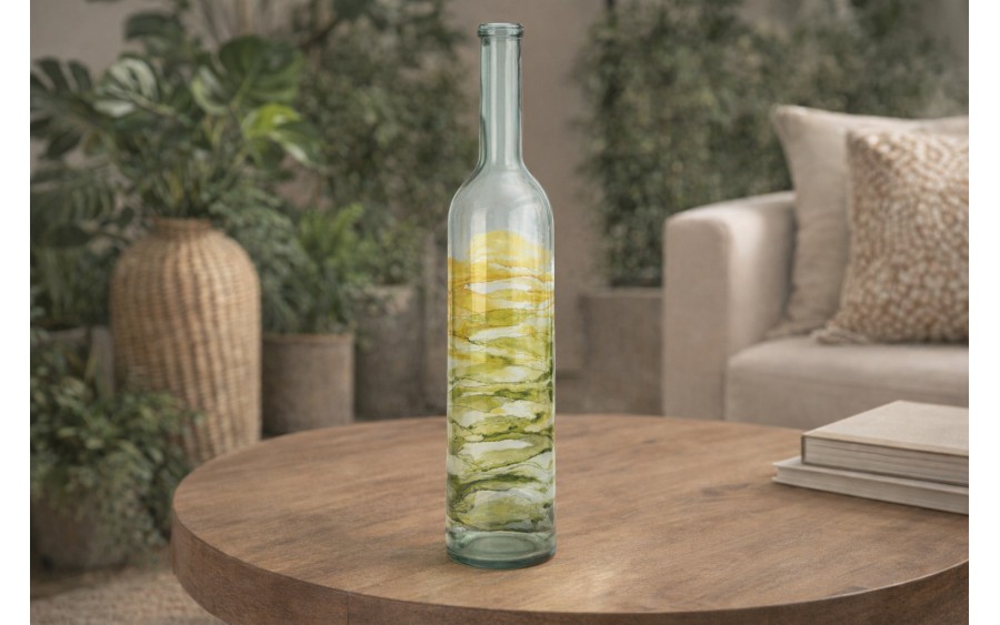 Butelka dekoracyjna 50 cm Watercolor zielona F1396