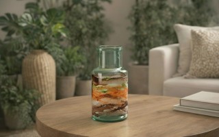 Butelka dekoracyjna 28 cm Watercolor brązowa F2042