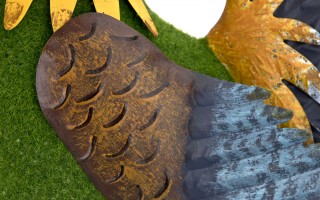 Figurka dekoracyjna Kogut 60,5 cm metalowy kolorowy