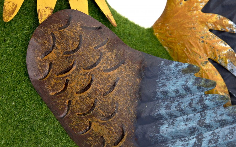 Figurka dekoracyjna Kogut 60,5 cm metalowy kolorowy