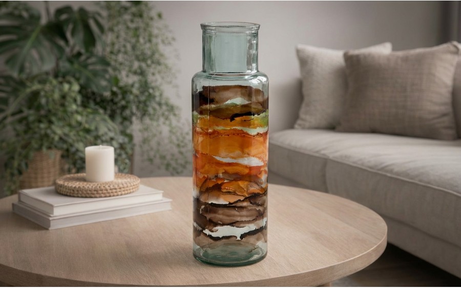 Butelka dekoracyjna 45 cm Watercolor brązowa F2042