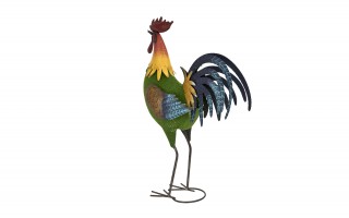 Figurka dekoracyjna Kogut 67 cm metalowy kolorowy