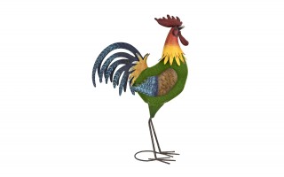 Figurka dekoracyjna Kogut 67 cm metalowy kolorowy