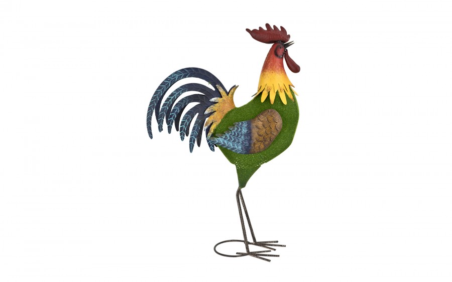 Figurka dekoracyjna Kogut 67 cm metalowy kolorowy