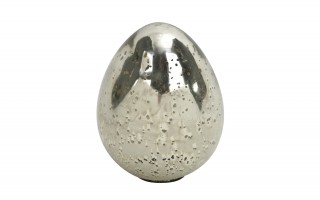 Ozdoba szklana Jajko srebrne 15 cm IR0127