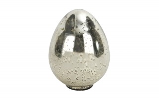 Ozdoba szklana Jajko srebrne 15 cm IR0127