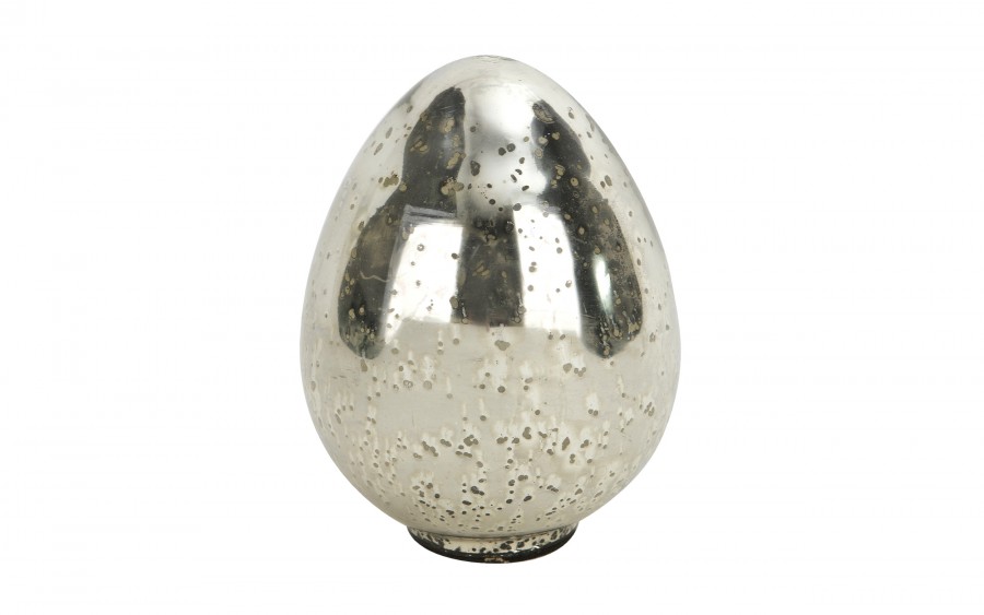 Ozdoba szklana Jajko srebrne 15 cm IR0127