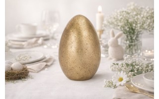 Ozdoba Jajko złote 17 cm GJ0023