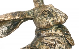 Figurka z tworzywa Zając 36,5 cm Złoty GJ0017