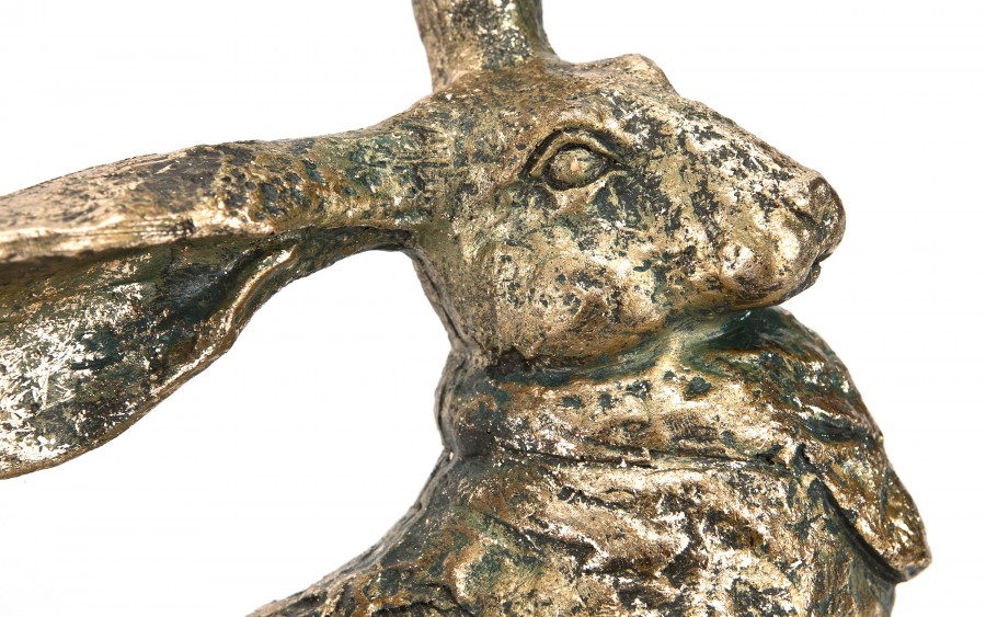 Figurka z tworzywa Zając 36,5 cm Złoty GJ0017
