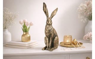 Figurka z tworzywa Zając 37,5 cm Złoty GJ0018