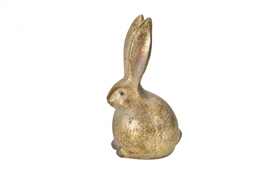 Figurka z tworzywa Królik 31 cm Złoty GJ0020
