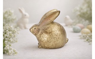 Figurka z tworzywa Królik 16,5 cm Złoty GJ0019