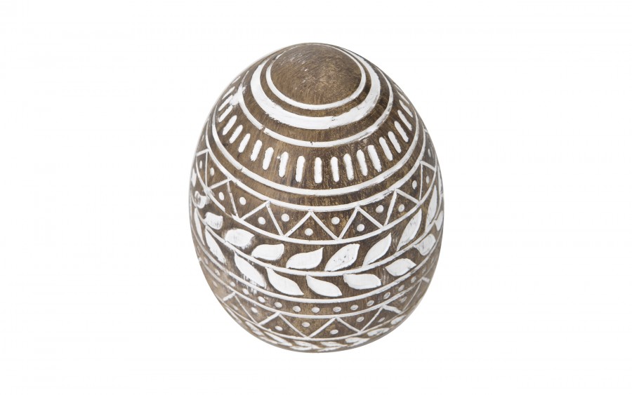 Ozdoba Jajko 10 cm brązowo-białe AP143944