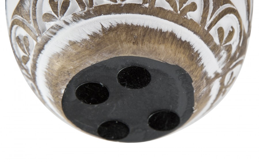 Ozdoba Jajko 10 cm biało-brazowe AP143947