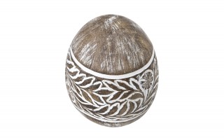 Ozdoba Jajko 10 cm brazowo-białe AP143948