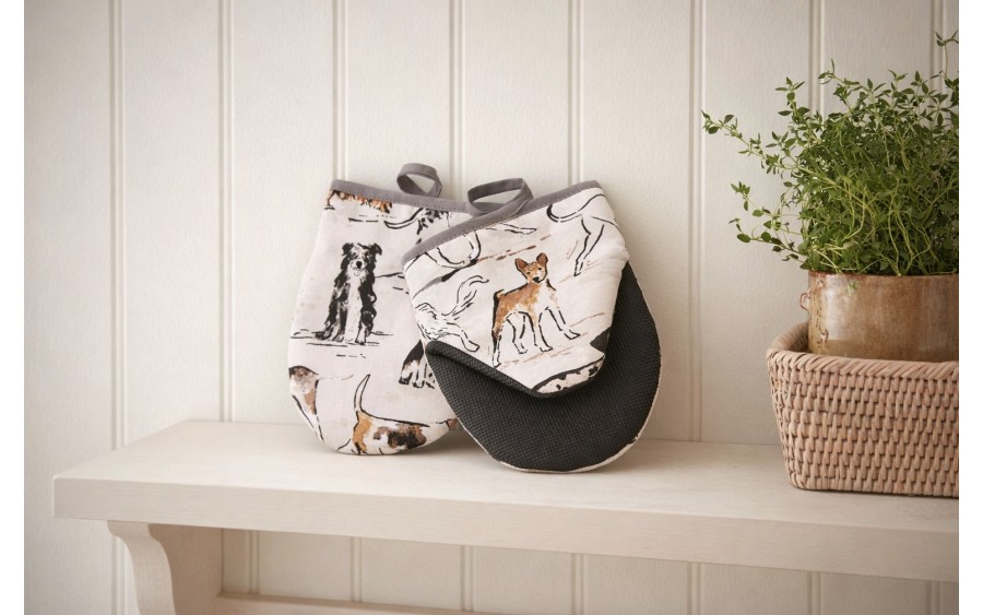 Komplet 2 rękawic kuchennych Country Dogs 7CYDG022