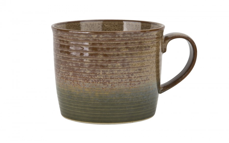 Duży Kubek ceramiczny 1 L Ombres Insta  brązowo-zielony