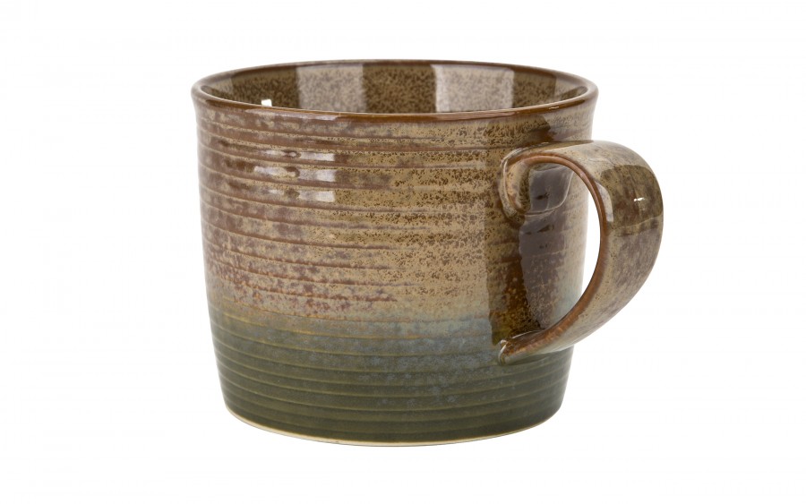 Duży Kubek ceramiczny 1 L Ombres Insta  brązowo-zielony