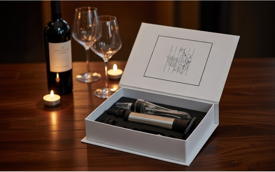 Zestaw do wina Hinz w białym pudełku AW61