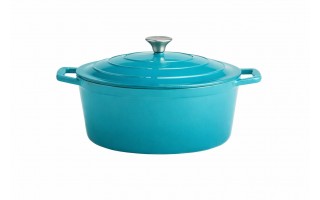 Garnek żeliwny 6 L Stars turkus