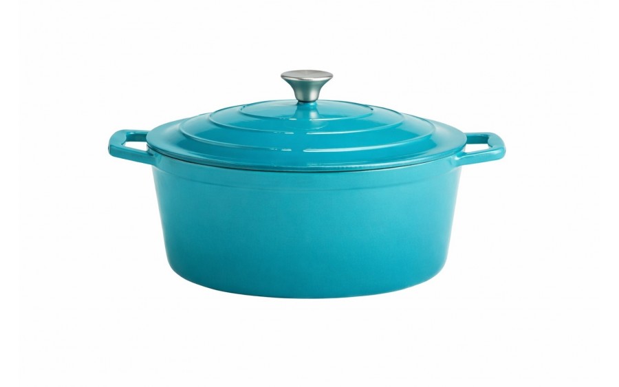 Garnek żeliwny 6 L Stars turkus