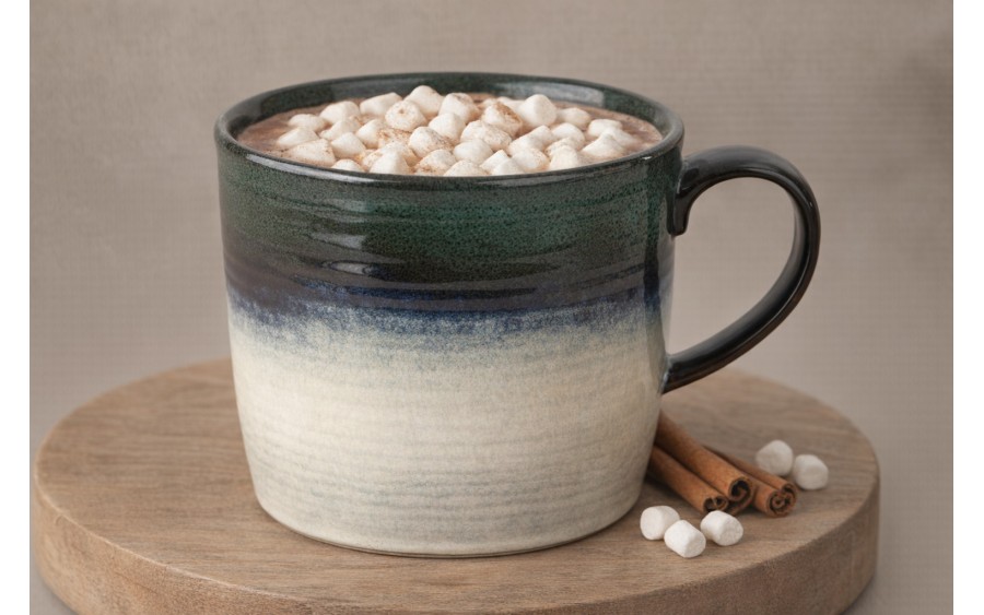 Duży Kubek ceramiczny 1 L Ombres Turquoise