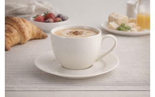 Filiżanka porcelanowa 240 ml + spodek Krem P2388