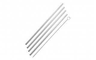 4 x Słomki metalowe 24 cm + czyścik