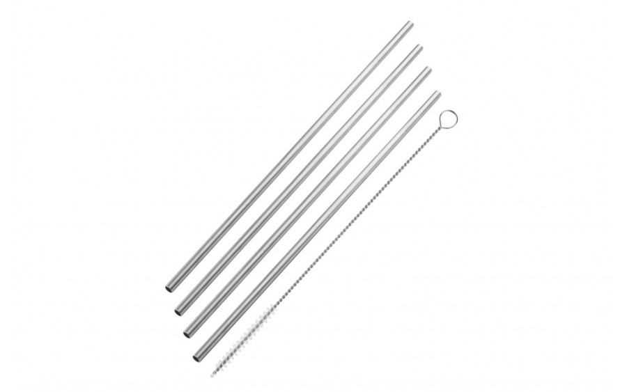 4 x Słomki metalowe 24 cm + czyścik