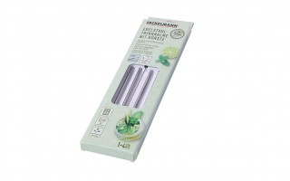 4 x Słomki metalowe 24 cm + czyścik