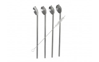 Zestaw 4 słomek/łyżek 2w1 do latte Kitchen Tools