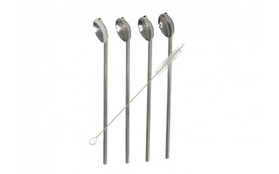 Zestaw 4 słomek/łyżek 2w1 do latte Kitchen Tools