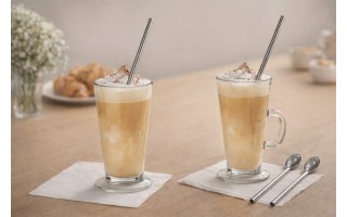 Zestaw 4 słomek/łyżek 2w1 do latte Kitchen Tools