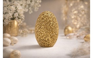 Ozdoba Jajko 10 cm złote GJ0386 z tworzywa