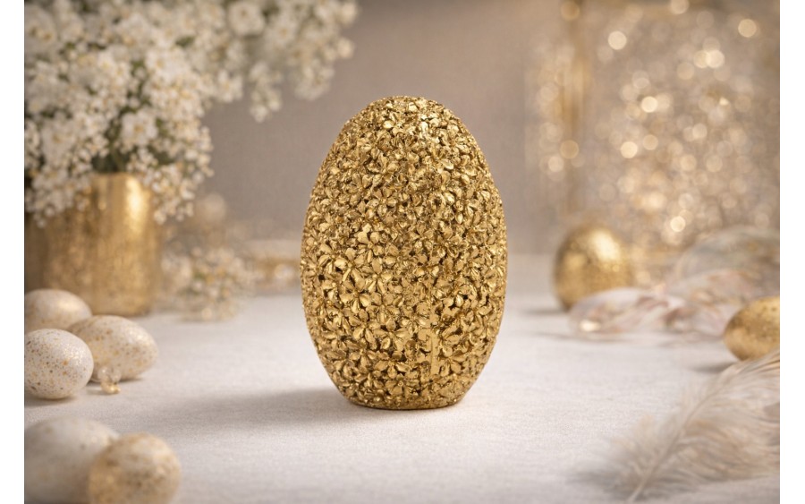 Ozdoba Jajko 10 cm złote GJ0386 z tworzywa