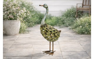 Figurka dekoracyjna Gęś 58 cm metalowa kolorowa