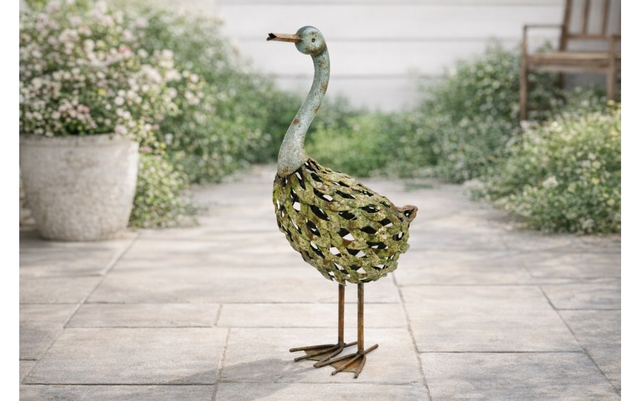 Figurka dekoracyjna Gęś 58 cm metalowa kolorowa